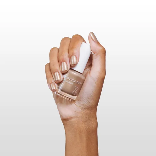 Vista 5 de Dazzle Dry Esmalte de uñas (paso 3) - Arenas brillantes - Un beige oscuro con un sutil brillo champán. Brillo de cobertura completa. (0.5 fl oz)