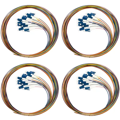 Vista 9 de 6 hilos multimodo OM1 62.5/125 ST-UPC fibra coleta, ST OM1 fibra óptica coleta, incluye 6 mangas de protección de fibra óptica de empalme de fusión