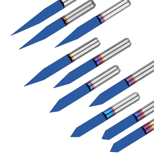 Vista 4 de Genmitsu 10 piezas de brocas de enrutador CNC con ranura en V de 1/8" de vástago, juego de 10/15/20/25/30/40/45/60/90 grados, broca cónica V Nano