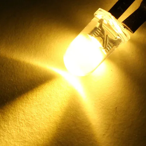 Vista 3 de uxcell 10pcs 0.118 in pre cableado LED, naranja DC24V lente transparente, diodos emisores de luz Light Emitting Diodes