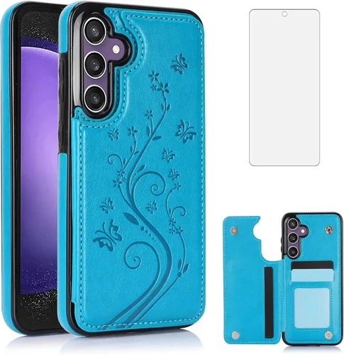 Vista 12 de Asuwish Funda de teléfono para Samsung Galaxy S23 FE 5G con protector de pantalla de vidrio templado y tarjetero con soporte para tarjetero, soporte