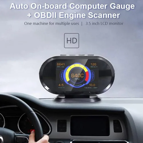 Vista 3 de Lector de código de escáner OBD2 2 en 1 y pantalla frontal HUD automática compatible con los 10 modos de prueba OBDII en todos los vehículos