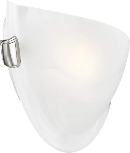 Vista 5 de Livex Lighting 4271-91 Home Basics Lámpara de pared de 1 luz de níquel cepillado con cristal de alabastro blanco Vidrio de alabastro blanco