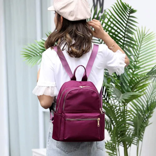 Vista 7 de Collsants Pequeña mochila de nailon para mujer, ligera, mini mochila de viaje, Azul, Mochilas de moda