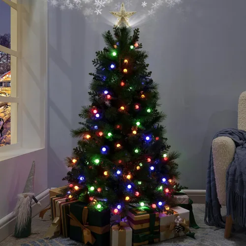 Vista 9 de Naomi Home Evangeline - Árbol de Navidad giratorio verde de 4.5 pies Verde con proyector