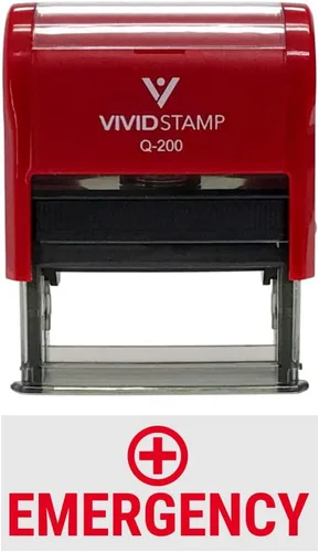 Vista 12 de Vivid Stamp Sellos de goma autoentintados médicos de emergencia (tinta en blanco) - Q-300 Negro