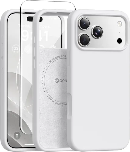 Vista 182 de GONEZ Funda magnética para iPhone 12 Case / 12 Pro Case, compatible con MagSafe, [protector de pantalla + protector de lente de cámara], funda