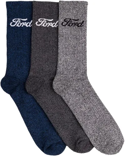 Vista 2 de Ford Script Oval Logo - Paquete de calcetines para hombre, 1 sombrero, 3 pares de calcetines, Carbón vegetal