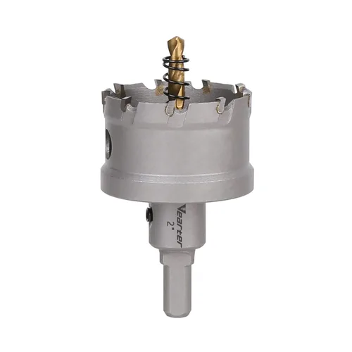 Vista 34 de Sierra perforadora de carburo de 1-1/2 pulgadas (1.496 in) para metal duro, cortador de agujeros con punta de carburo de tungsteno con broca piloto
