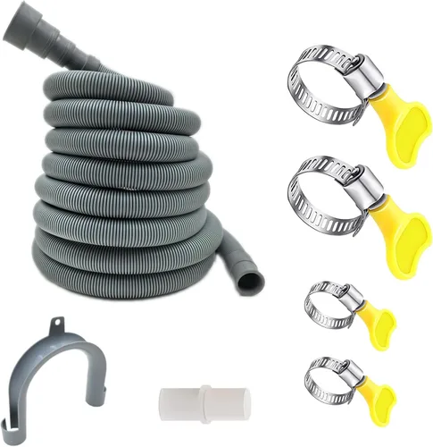 Vista 6 de HLMOptimo Manguera de drenaje universal para lavadora de 6 pies, kits de extensión de manguera de drenaje flexible para lavavajillas, lavadora