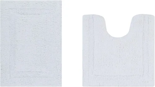 Vista 71 de Better Trends Alfombra de Inodoro en Forma de U Cubierta de Asiento de Inodoro de Lujo 100% Algodón Absorbente de Agua, Cubierta de Tapa Reversible