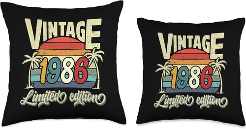 Vista 3 de Retro Vintage Birthday Novelty Men Women Gifts Vintage 1986 36th Birthday Edition Limited Edition 36 Years Old Bday - Almohada de 16.0 x 16.0 in
