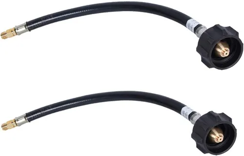 Vista 7 de GGC Conector QCC1 de manguera de coleta de propano RV de 1 pie con destello macho invertido de 1/4 '' (2PCS)