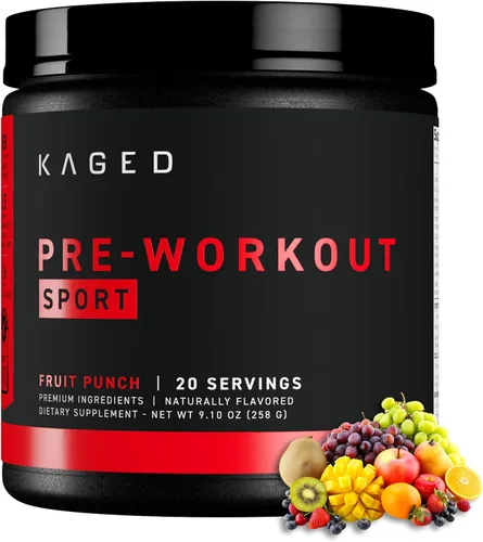 Vista 10 de Kaged Polvo Pre Entreno Deportivo para Hombres y Mujeres, Blue Razz, Certificado Deportivo, 188mg Cafeína, Suplemento de Óxido Nítrico, Beta Alanina