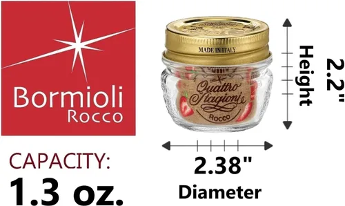 Vista 2 de Bormioli Rocco Quattro Stagioni - Mini tarro de cristal con tapa, 1.3 onzas, juego de 12