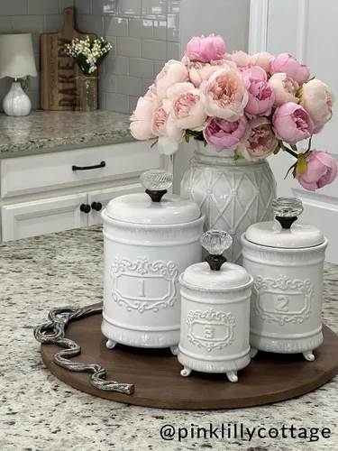Vista 11 de Mud Pie - Juego de 3 recipientes para cocina, color blanco