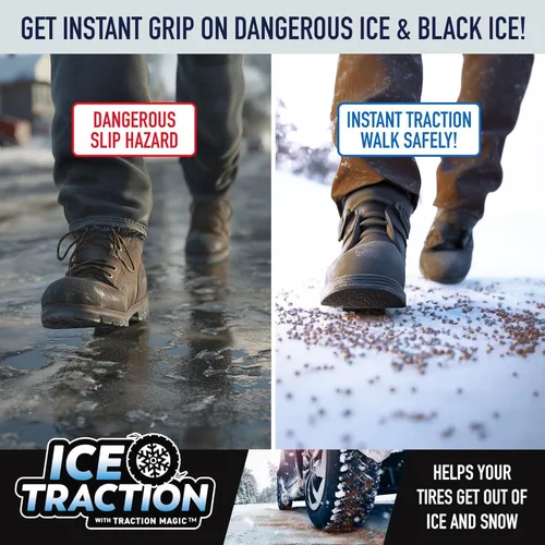 Vista 2 de Ice Traction – Fast-Acting Traction Granules for Snow & Black Ice Pet & Kid Safe Non-Corrosive, Chloride-Free Safe for Concrete, Decks & Metal