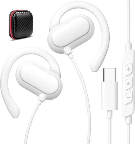 Vista 8 de Auriculares USB C con cable abiertos sobre auriculares para Apple/Android USBC Tipo C Auriculares con cable para iPhone 17 17e 16 16e 15 Pro Wrap