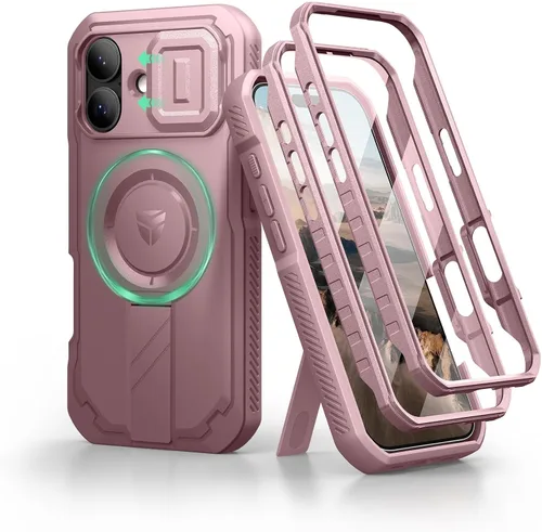 Vista 111 de Dexnor - Funda para iPhone 12 & iPhone 12 Pro con tapa deslizante para cámara, soporte ajustable y protector de pantalla integrado, carcasa