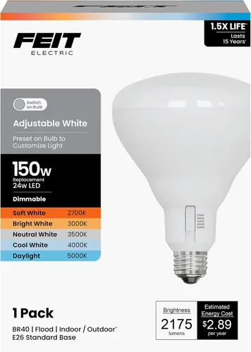 Vista 9 de Feit Electric Bombilla LED BR30 5CCT regulable - equivalente a 65 W
