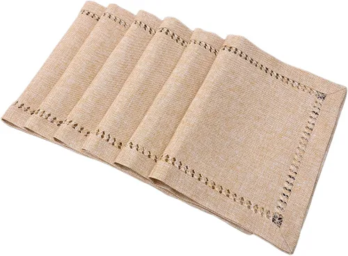 Vista 9 de Grelucgo - Camino de mesa o bufanda para aparador con dobladillo hecho a mano, color beige, rectangular de 14 por 36 pulgadas