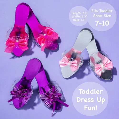 Vista 12 de 3 Pack Dress Up Kids Royalty Heels - Pretend Play High Heels for Kids, Princess Play Dress Shoes - Toddler Size 7-10