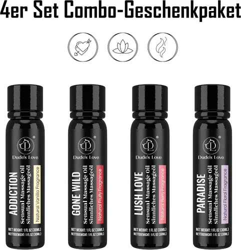 Vista 8 de Aceite de masaje sensual orgánico-comestible - Sin manchas y no pegajoso, aceite de coco fraccionado 1 fl oz cada uno - 4 fl oz/4 piezas