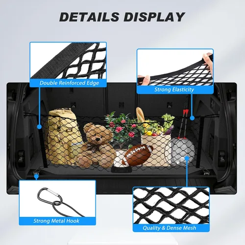Vista 5 de Karltys Red de carga para red de maletero BMW X5 2021-2026 Red de malla elástica estilo sobre Ganchos de metal resistentes Accesorios BMW X5