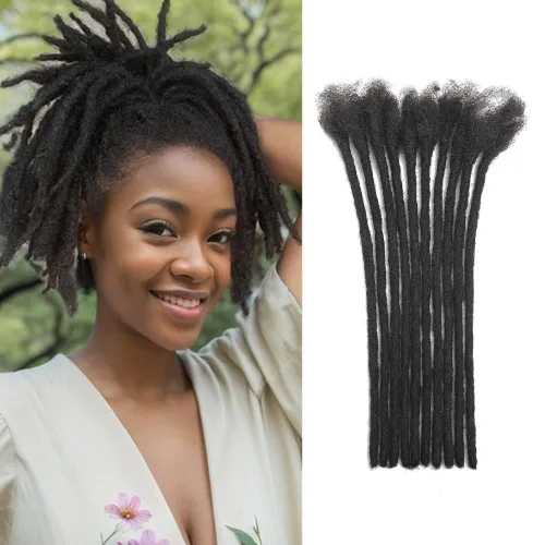Vista 42 de Extensiones de Rastas de Cabello Humano 0.4cm de Grosor 4 Pulgadas 20 Hebras 100% Cabello Humano Real para Hombres/Mujeres/Niños Completamente