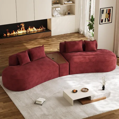 Vista 24 de Sofá seccional de gran tamaño de 147" para sala de estar, sofá moderno de lujo de chenilla suave de 4 plazas extra profundo y ancho con asiento