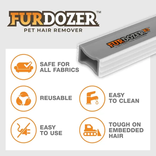Vista 6 de FurDozer - Removedor de pelo de mascotas y herramientas de detallado automático, removedor de pelo de gatos y perros para alfombras, interiores