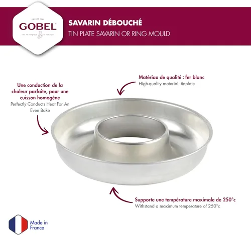 Vista 2 de Gobel Molde antiadherente Deep Savarin, 9.75 pulgadas, fabricado en Francia