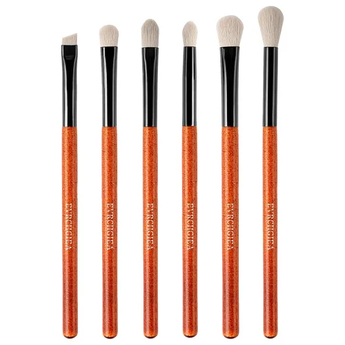 Vista 16 de Juego de brochas de maquillaje de ojos, 6 brochas de maquillaje profesionales para sombra de ojos para corrector de cejas, delineador de ojos Rosa