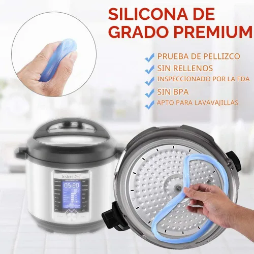 Vista 4 de Anillo de sellado de silicona para anillo de sellado instantáneo de ollas de 6/5 cuartos de galón, azul cielo sabroso y rojo cereza dulce y salado