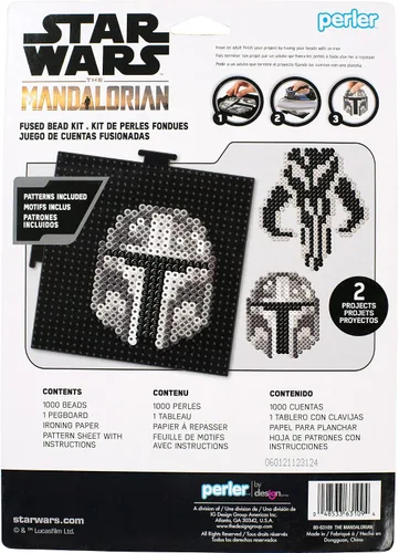 Vista 2 de Perler Juego de manualidades de casco Mandaloriano y sello de Star Wars Fuse Beads, multicolor 1005 piezas