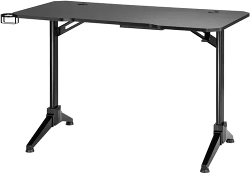 Vista 3 de Monoprice Escritorio de computadora con marco de acero fijo para oficina en casa, con núcleo sólido de 4 pies, accesorios de accesorios, negro