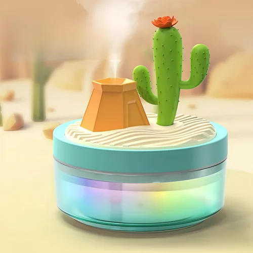 Vista 10 de Mini Humidificador Lindo 320mL con Vapor Frío con 2 Modos de Niebla, para Hogar/Cuna/Oficina, Mini Humidificador de Aire Portátil, humidificador Azul
