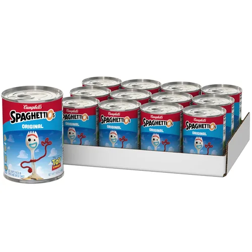 Vista 37 de SpaghettiOs Pasta enlatada con albóndigas A to Z's, lata de 15.6 onzas