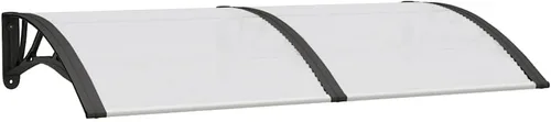 Vista 14 de Toldo para puerta, color negro, transparente, 31.5"x29.5", policarbonato Negro y Transparente