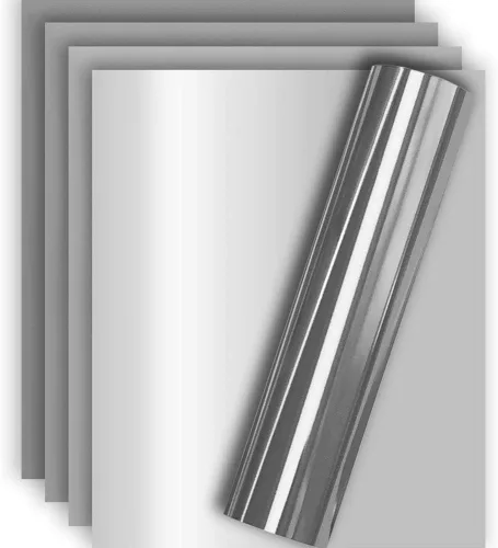 Vista 7 de Vinilo de transferencia de calor Aqua Foil HTV para playera 12" X 10" (Paquete de 5), fácil de desmalezar, tamaño garantizado