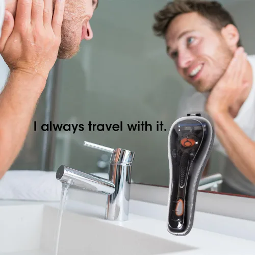 Vista 7 de Nincha Manual Razor Travel Case Portable Plástico Manual Razor Trimmer Protector Negro