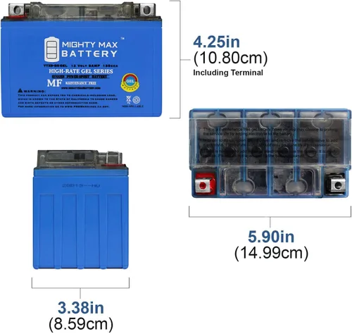 Vista 2 de Mighty Max Battery Reemplazo de batería de gel YTX9-BS para Hyosung MS3-250 2008-2009