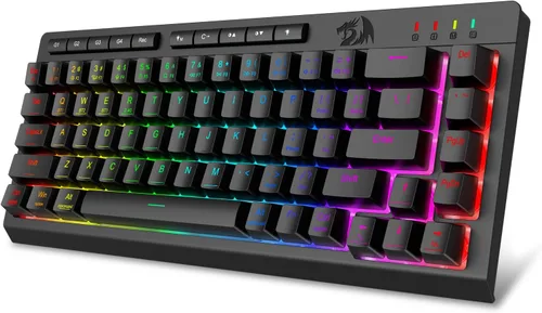 Vista 10 de Redragon Combo de teclado y mouse inalámbricos para juegos, Bluetooth/2.4G/USB-C con cable, retroiluminación RGB, teclado de membrana macro