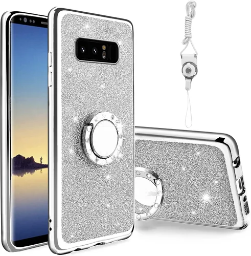 Vista 21 de Funda para Samsung Note 8 de 6.3 pulgadas, para Galaxy Note 8, a prueba de golpes, con correa y soporte para anillo, para Samsung Galaxy Note 8