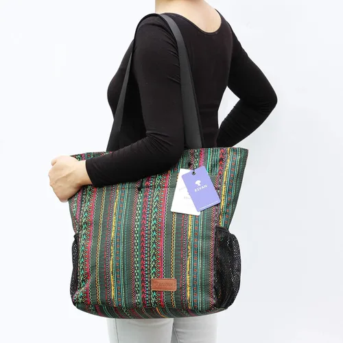 Vista 6 de ESVAN Bolsa de hombro grande con múltiples bolsillos para gimnasio, viajes, playa, uso diario