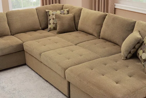 Vista 6 de THSUPER Sofá Seccional con Cama de 123 pulgadas con Cama Extraíble, Sofás Seccionales de Gran Tamaño con Chaise de Almacenamiento Sofás