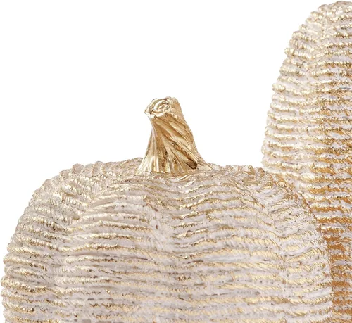 Vista 7 de DN DECONATION - Centros de mesa de decoración de calabaza de otoño, 2 piezas, oro blanco Artificial Pumpkins Figurines for Autumn Thanksgiving