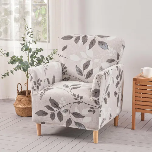Vista 55 de LiveGo - Funda elástica para sillón de mediados de siglo moderno de 1 pieza, fundas de acento de jacquard para silla con brazos, fundas impermeables