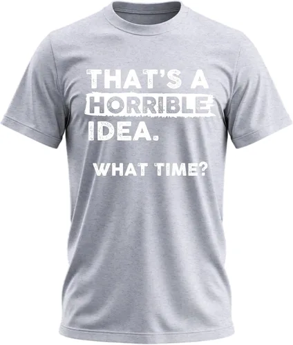 Vista 16 de Camiseta divertida con texto en inglés "That's a Horrible Idea What Time" Negro