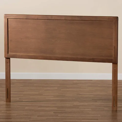 Vista 5 de Baxton Studio Alan - Cabecera de madera con acabado de nogal de transición moderna y contemporánea, tamaño matrimonial